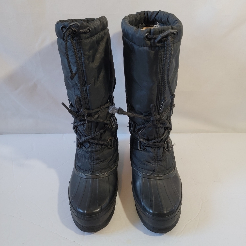 VTG Sorel SnowLion Waterproof Nylon Snow Winter Boots Women's Sz 7 Lace-Up Logo - Picture 3 of 14
